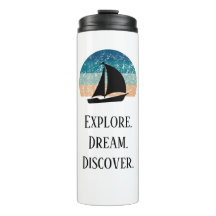 Explore. Sonho. Descubra. Viagem Tumbler térmico