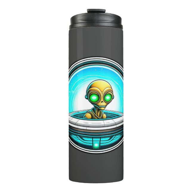 Garrafa Térmica Extraterrestre voando em um OVNI (Frente)