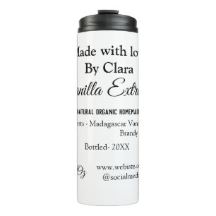 Garrafa Térmica Extrato de baunilha casado adicionar ingredientes 