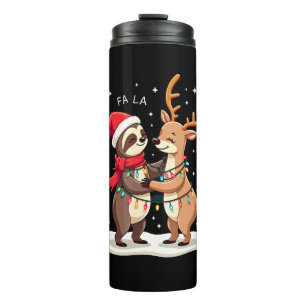 Garrafa Térmica Fa La La Llama Luzes de Natal Preguiça Montando Ll