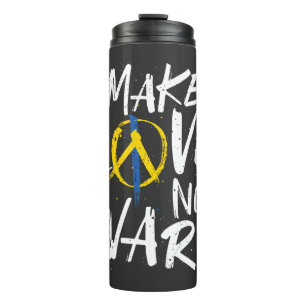 Garrafa Térmica Faça amor não guerra apoiar a Ucrânia