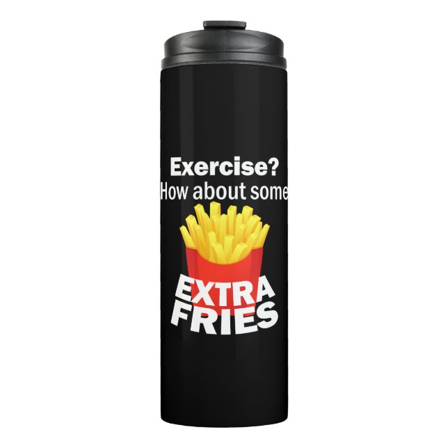 Garrafa Térmica Faça exercícios que tal algumas batatas fritas ext (Frente)