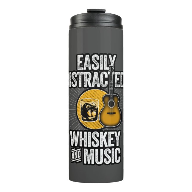 Garrafa Térmica Facilmente distraído por Vinho e Assassinato Mostr (Frente)