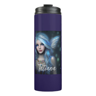 Garrafa Térmica Fada Azul Mística Etérea Personalizada