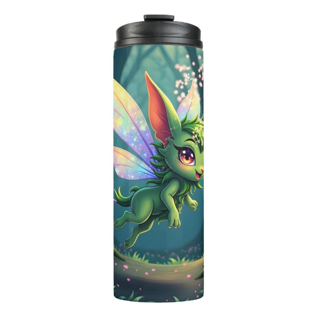 Garrafa Térmica Fada Encantada – Sprite da Floresta Mágica  (Frente)