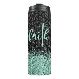 Garrafa Térmica Faith Leopard Tumbler, Leopardo Negro