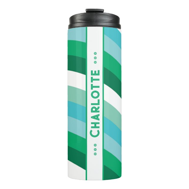 Garrafa Térmica Faixa Curva no Tumbler Térmico Personalizado Verde (Frente)