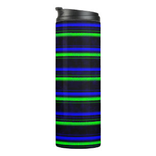 Garrafa Térmica Faixa Verde Azul Preta