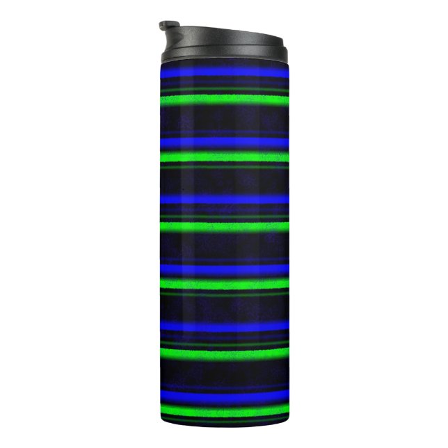 Garrafa Térmica Faixa Verde Azul Preta (Rotação à direita)