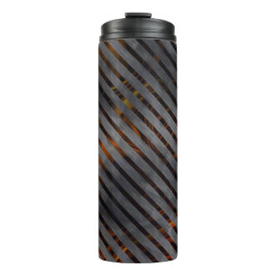 Garrafa Térmica faixas cruzadas de cinza ou fitas de carbono? Dour