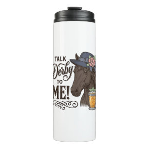 Garrafa Térmica Fale Derby comigo Camisa de gravura vintage de cav