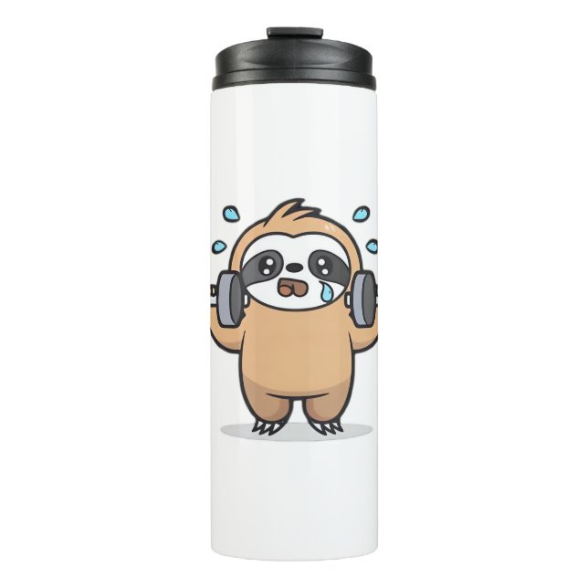 Garrafa Térmica Falha de Chibi Sloth Gym - Um Trabalho Engraçado D (Frente)