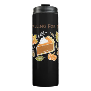 Garrafa Térmica Falling for Pie - Cozy Autumn Pumpkin Pie Design C