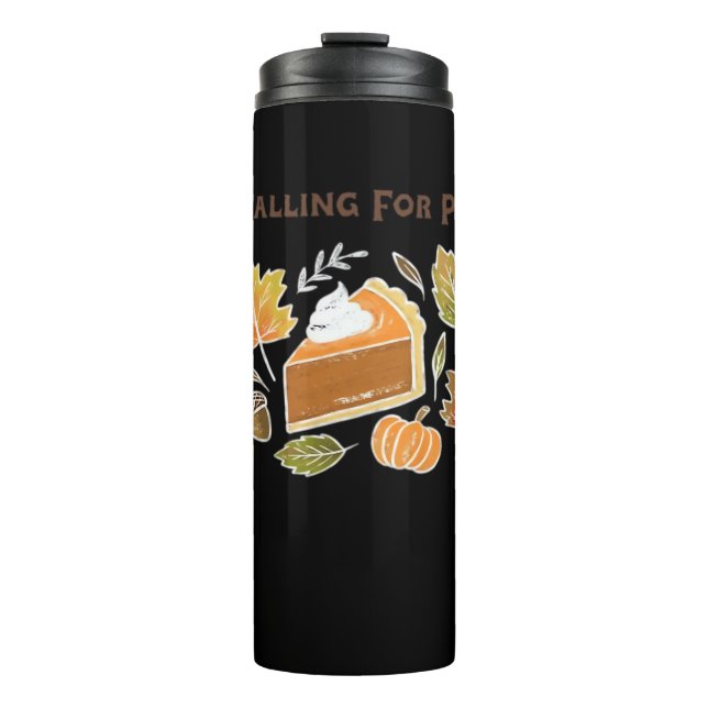 Garrafa Térmica Falling for Pie - Cozy Autumn Pumpkin Pie Design C (Frente)