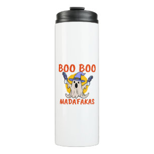 Garrafa Térmica Fantasma de Halloween Engraçado Boo Boo Madafakas
