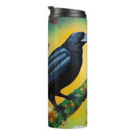 Garrafa Térmica Fantasy - Crow Floral Espelhado