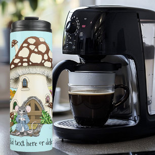 Garrafa Térmica Fantasy Mouse Mushroom House Floral