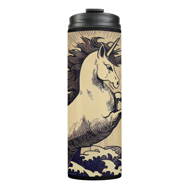 Garrafa Térmica Fantasy Unicorn - Woodcut 1 (Frente)