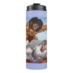 Garrafa Térmica Fantasy Watercolor Illustration Beast ride Tiger