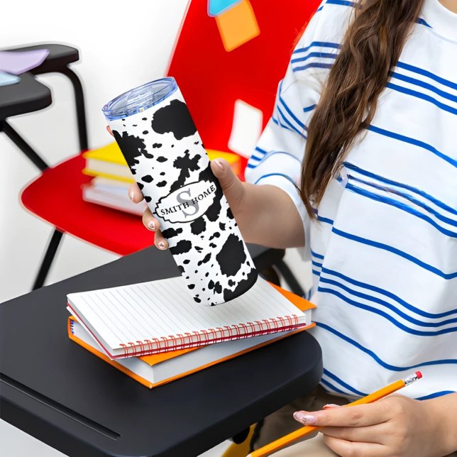 Garrafa Térmica Farmhouse Rustic Cabin Cowhide Impressão Cozy (Criador carregado)