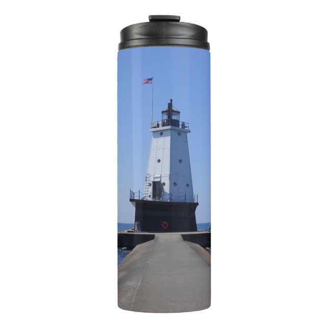 Garrafa Térmica Farol North Pierhead, Ludington, MI (Frente)
