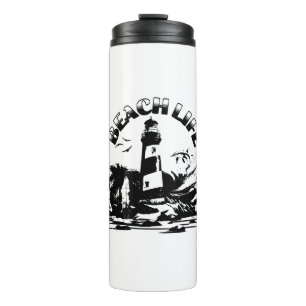 Garrafa Térmica Farol Preto e Branco Vida de Praia