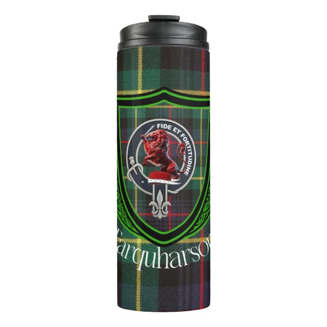 Garrafa Térmica Farquharson Scottish Clan Tartan & Crest (Frente)