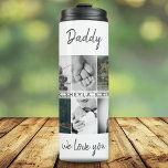 Garrafa Térmica Father with Kids and Family Dad Photo Collage<br><div class="desc">Father with Kids and Family Dad Photo Collage Thermal Tumbler. Collage of 6 photos, father`s name with a sweet message in a trendy script and names of children that overlay the photos. Add your 6 favorite family photos. Sweet keepsake and a gift for birthday, Father`s Day or Christmas for a...</div>