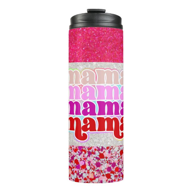Garrafa Térmica Faux Glitter Mama (Frente)