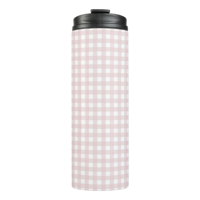 Garrafa Térmica Faye e Lauren Pastel Pink Gingham (Frente)