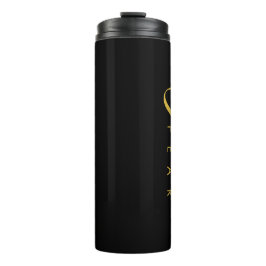 Garrafa Térmica Fé sobre o medo Dourado e negro