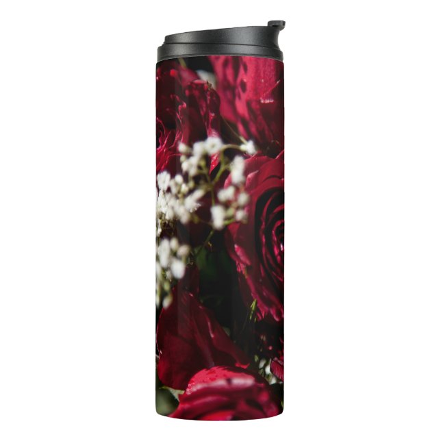 Garrafa Térmica Feche o Rosa vermelha buquê (Giro à esquerda)