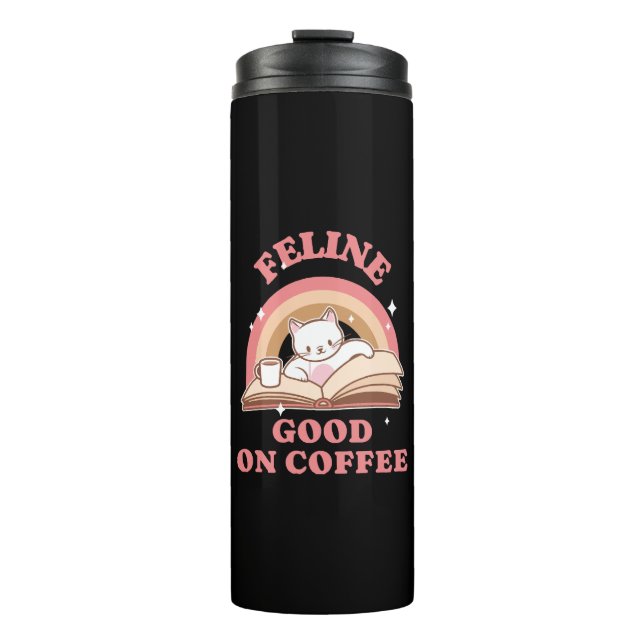 Garrafa Térmica Feline Good no Café (Frente)