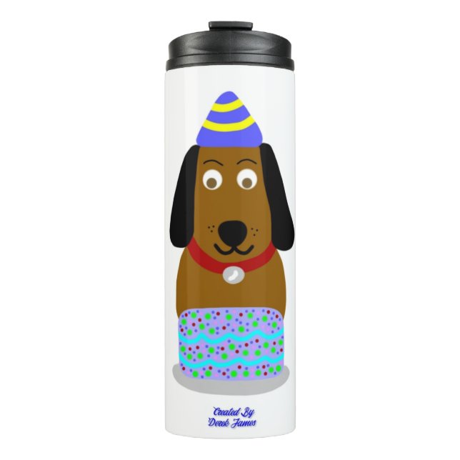 Garrafa Térmica Feliz Aniversário Pup Thermal Tumbler (Frente)