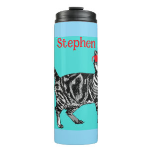 Garrafa Térmica Feliz Aniversário Seu Legal Tabby Cat Mens Marido