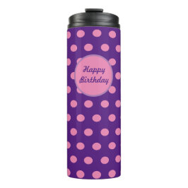 Garrafa Térmica Feliz Aniversário Tumbler Térmico (Roxo e Rosa)