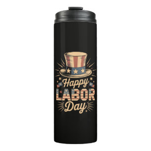 Garrafa Térmica Feliz Celebração Patriótica do Dia do Trabalho