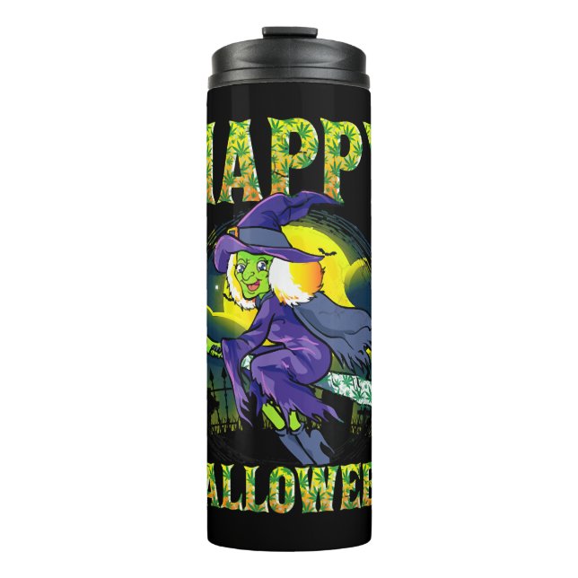 Garrafa Térmica Feliz Dia das Bruxas (Frente)