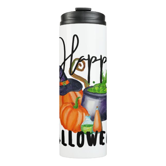 Garrafa Térmica Feliz Dia das Festas de Halloween (Frente)