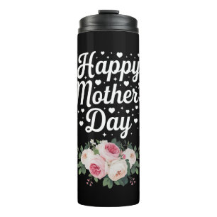 Garrafa Térmica Feliz Dia das Mães Floral Fofo Mamãe Avó Esposa