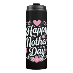 Garrafa Térmica Feliz Dia das Mães Floral Fofo Mamãe Vovó