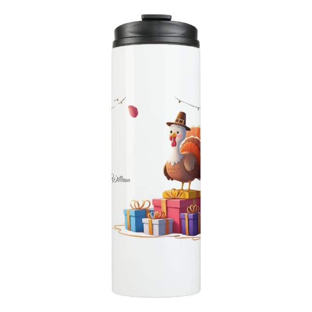 Garrafa Térmica Feliz Dia de Ação de Graças - Viagem da Turquia (Frente)