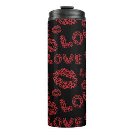 Garrafa Térmica Feliz Dia dos Namorados Amor Elegante Vermelho & P