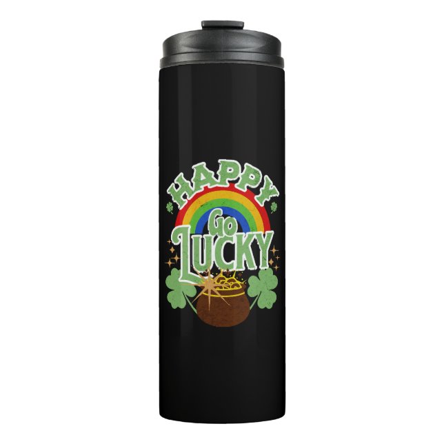 Garrafa Térmica Feliz e Sortudo (Frente)