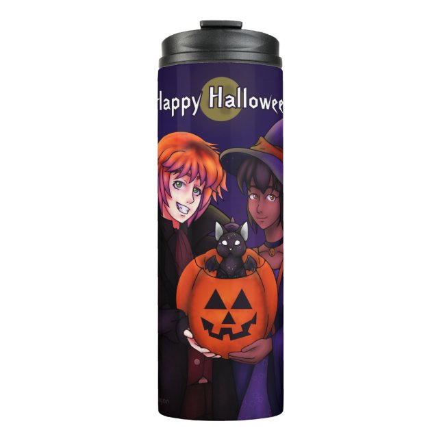 Garrafa Térmica Feliz Figurino de Halloween (Frente)