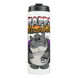 Garrafa Térmica Feliz Halloween Disfarçado Halloween de Hippopotam
