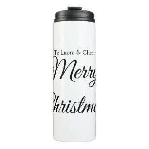 Garrafa Térmica Feliz Natal adicionar nome texto presente personal