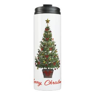 Garrafa Térmica Feliz Natal. Árvore de Natal