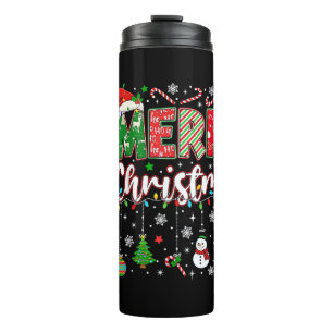 Garrafa Térmica Feliz Natal Chapéu Vermelho de Papai Noel Rena Pap