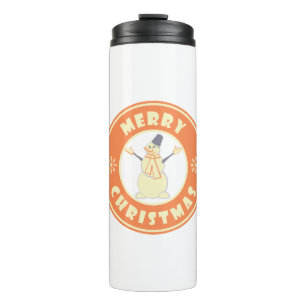 Garrafa Térmica Feliz Natal Feliz Snowman famoso estilo de café